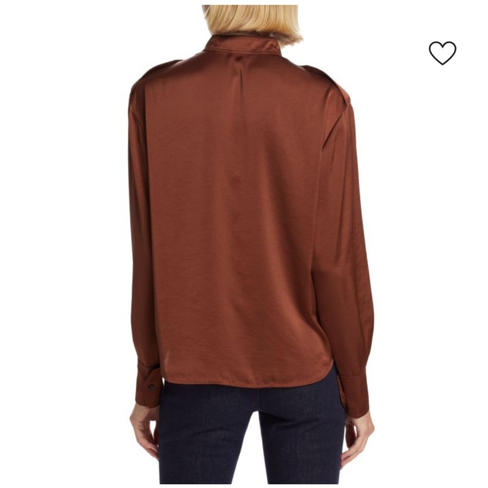 A.L.C. Oakley Rust Satin Blouse size 6 - Picture 3 of 5